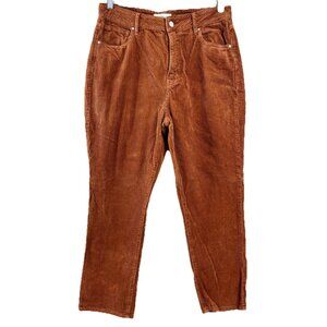 Pacsun Sz 30 (Actual 32x25) Wide Corduroy Mom Pants 100% Cotton Brn/Orange EUC